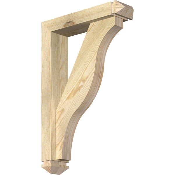 Ekena Millwork Funston Arts and Crafts Rough Sawn Bracket w/ Offset Brace, Douglas Fir, 4"W x 16"D x 24"H BKT0402X16X24FST03RDF - main